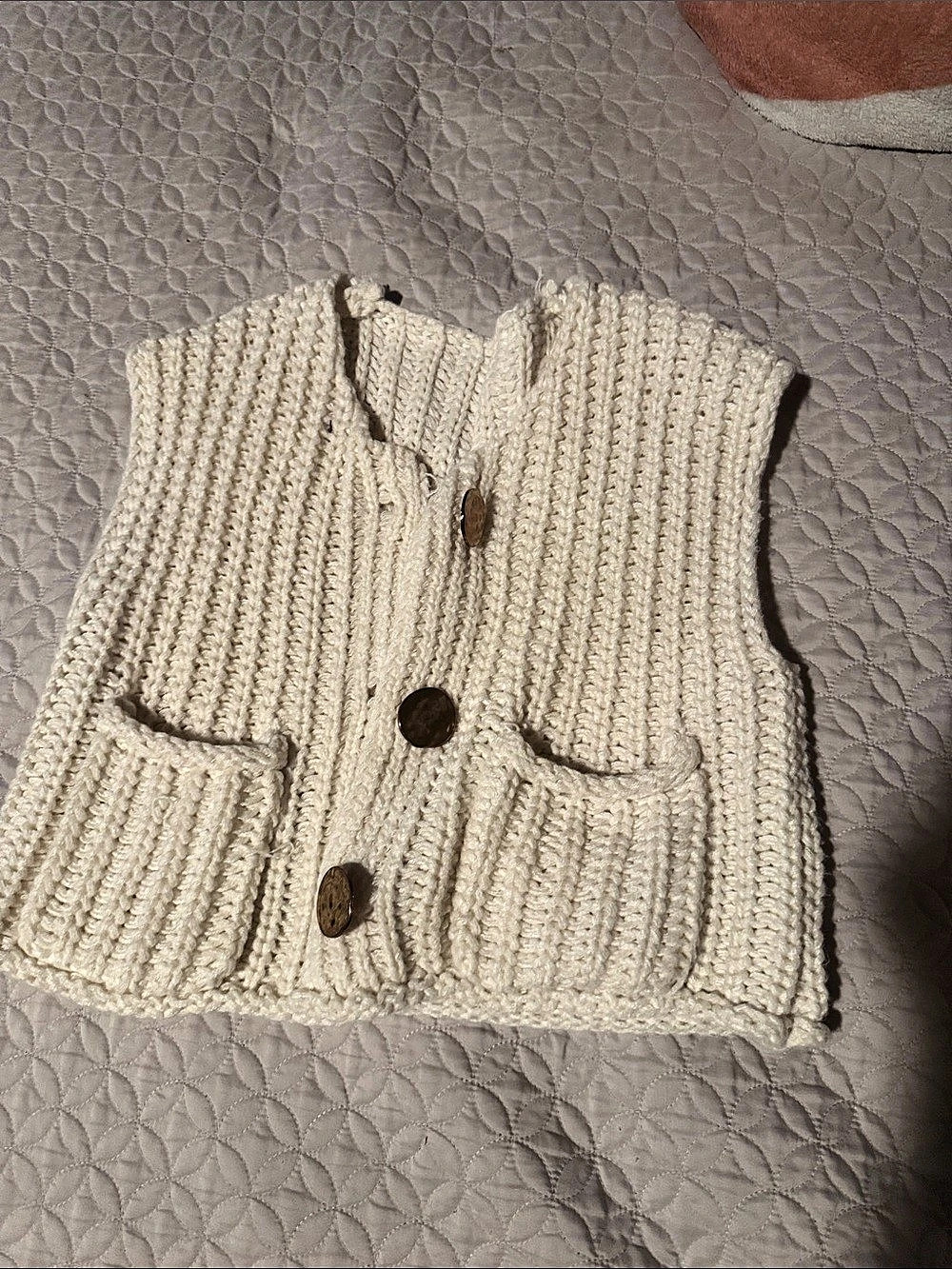 Cream Knit Sweater Vest